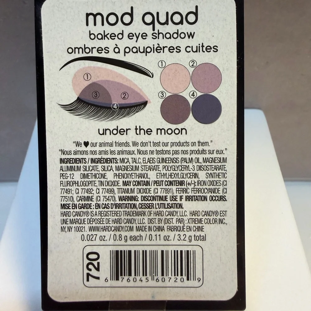 💜3/$15 Hard Candy Eyeshadow Quad - Cream, Silver, Brown, Purple